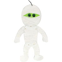 Jointed Felt Halloween Decoration Mummy Front_Flat