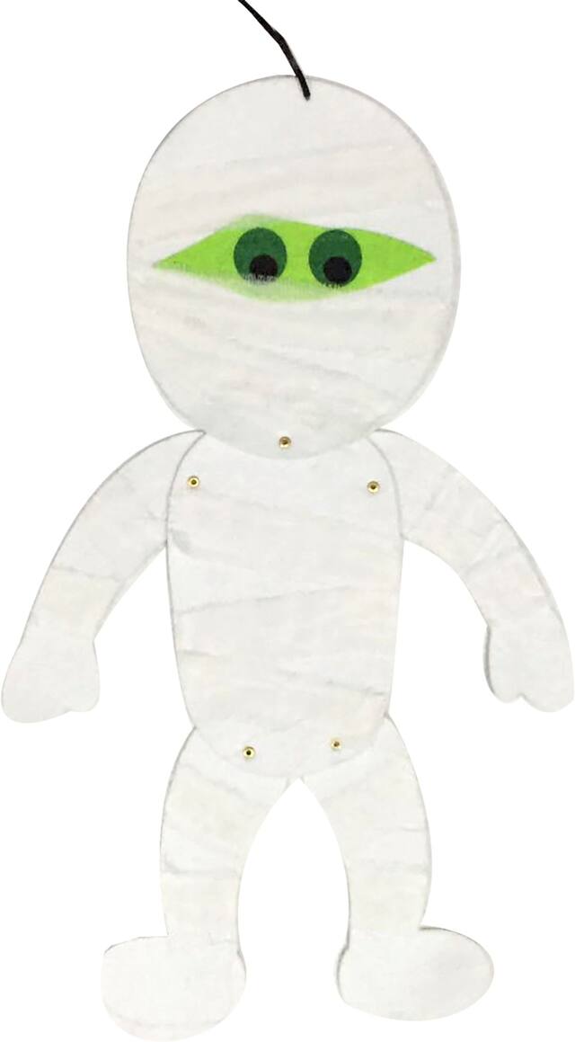 Jointed Felt Halloween Decoration Mummy Front_Flat
