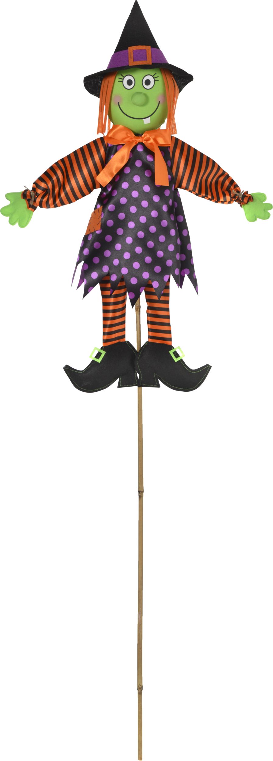 Witch Yard Stake, Multi-Coloured, 48.5-in, Outdoor Decoration for Halloween Front_Flat