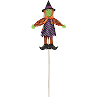 Witch Yard Stake, Multi-Coloured, 48.5-in, Outdoor Decoration for Halloween Front_Flat