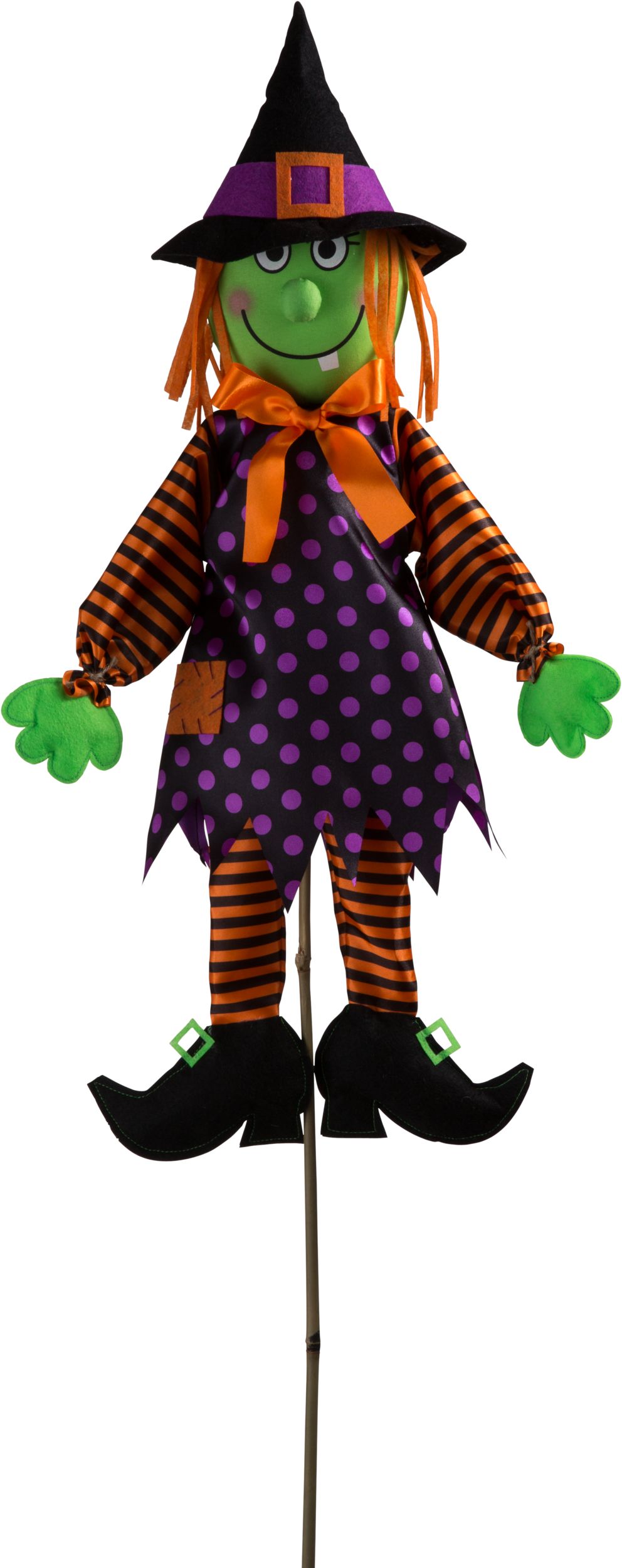 Witch Yard Stake, Multi-Coloured, 48.5-in, Outdoor Decoration for Halloween Front_Flat