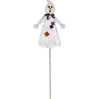 Ghost Yard Stake, White, 47-in, Outdoor Decoration for Halloween Front_Flat