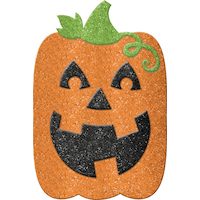 Piquet de pelouse citrouille lanterne étincelante, 22 po, noir/orange, décorations d'extérieur pour l'Halloween Front_Flat
