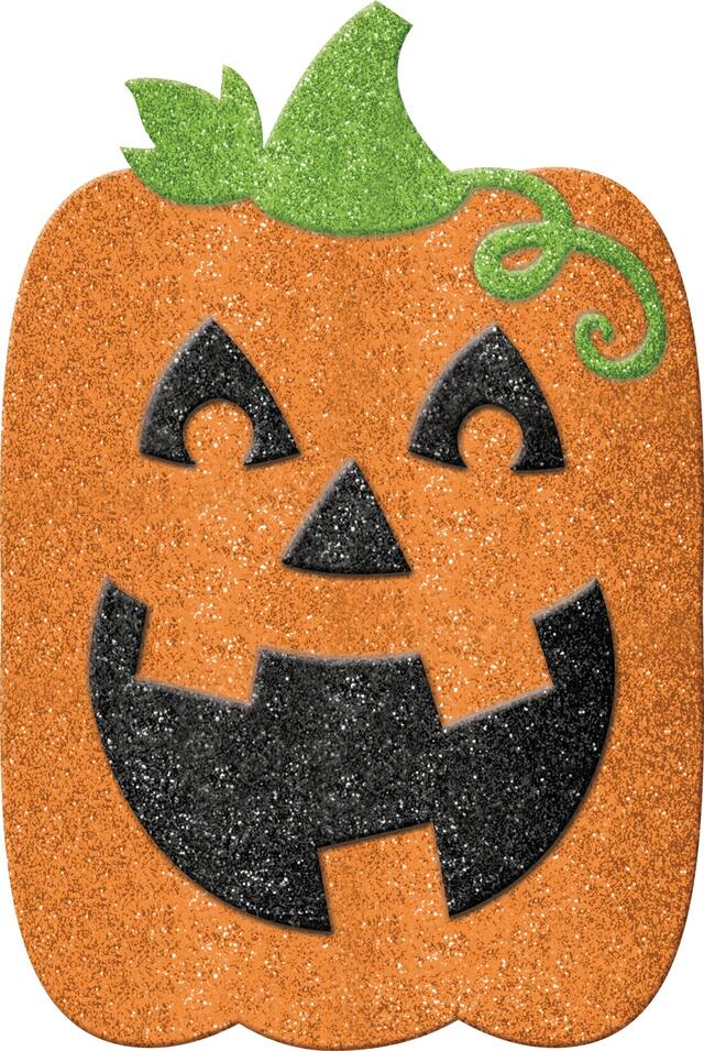 Jack-O'-Lantern Glitter Yard Stake, Black/Orange, 22-in, Outdoor Decoration for Halloween Front_Flat