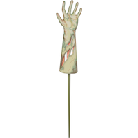 Zombie Arm Yard Stakes, Green, 13-in, 2-pk, Outdoor Decoration for Halloween Front_Flat
