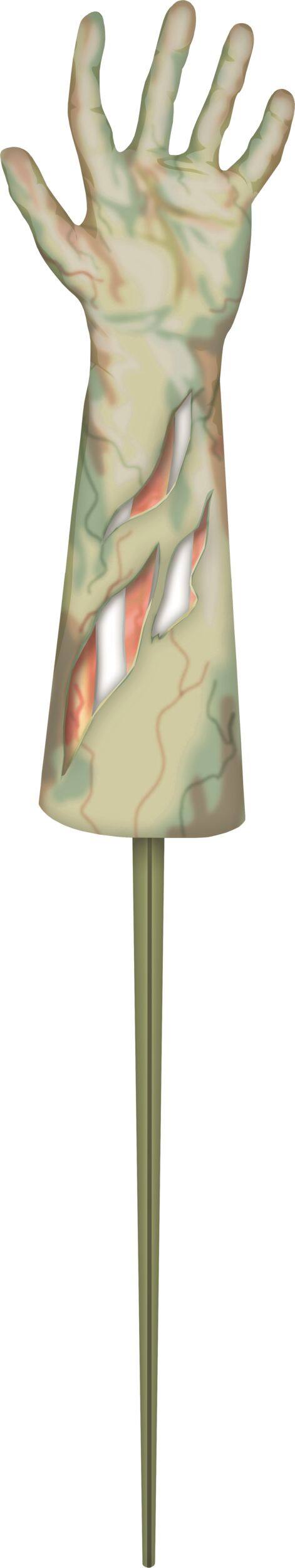 Piquets de jardin, bras de zombie, vert, 13 po, paq. 2, décoration extérieure pour l'Halloween Front_Flat