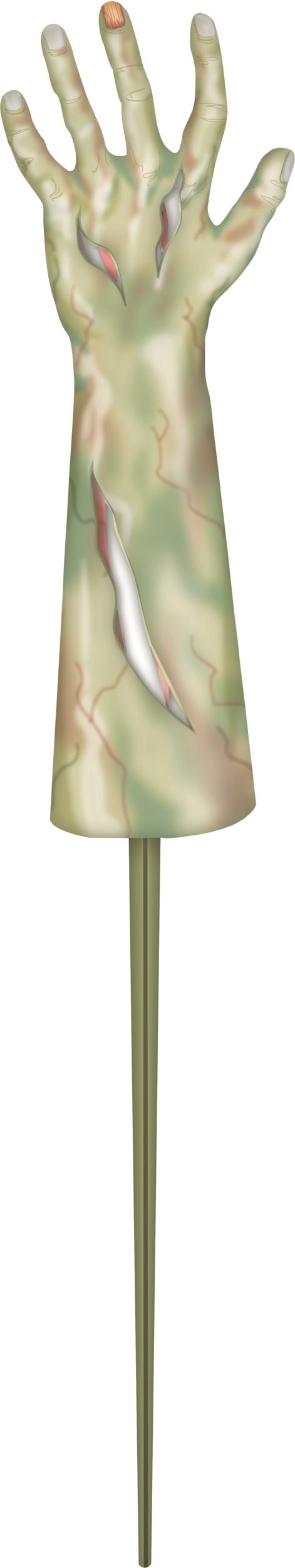 Piquets de jardin, bras de zombie, vert, 13 po, paq. 2, décoration extérieure pour l'Halloween Back_Flat