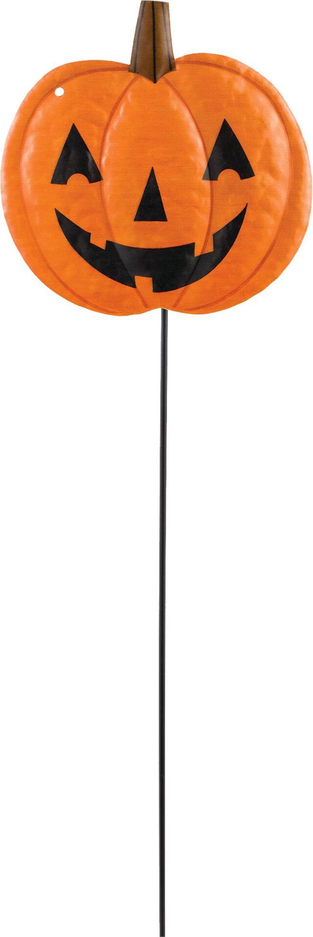 Jack-O'-Lantern Pumpkin Yard Stake, Orange, 22.7-in, Outdoor Decoration for Halloween Front_Flat