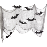 Chiffon de gaze chauve-souris avec 8 découpes scintillantes, gris/noir, 15 pi, paq. 10, décoration intérieure/extérieure pour l'Halloween Front_Flat