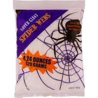 Super Giant Stretchy Spider Web Prop, White, 4.24-oz, Indoor/Outdoor Decoration for Halloween Front_Flat