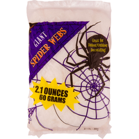 Giant Stretchy Spider Web Prop, White, 2.1-oz, Indoor/Outdoor Decoration for Halloween Front_Flat