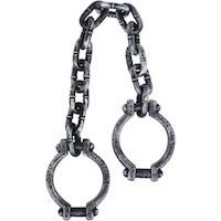 Shackles on Chain, Grey, 34-in, Indoor/Outdoor Decoration for Halloween Overhead_Flat