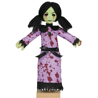 Possessed Girl Mini Standing Evil Prop, Green/Purple, 11.7-in, Indoor/Outdoor Decoration for Halloween Front_Flat