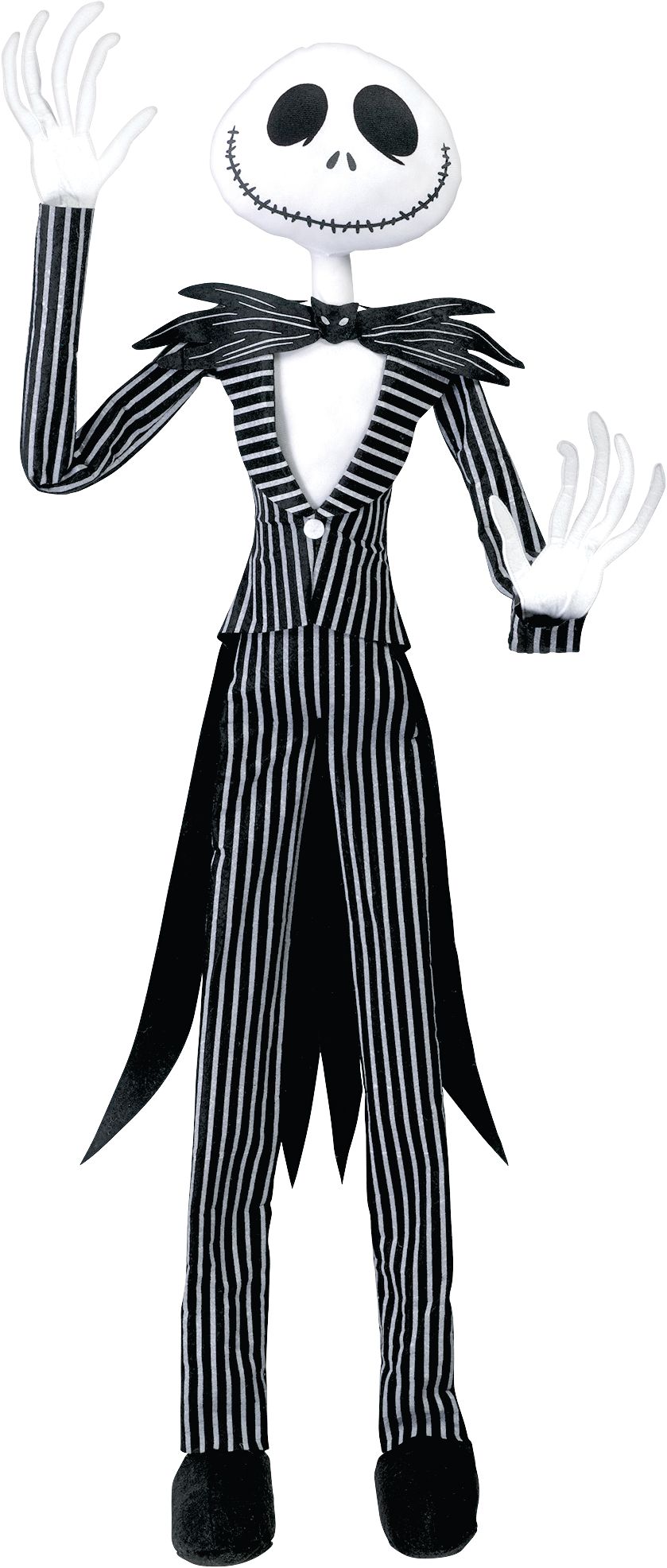 Disney The Nightmare Before Christmas Jack Skellington Poseable Hanging Character, Black/White, 5-ft, Indoor/Outdoor Decoration for Halloween Front_Flat