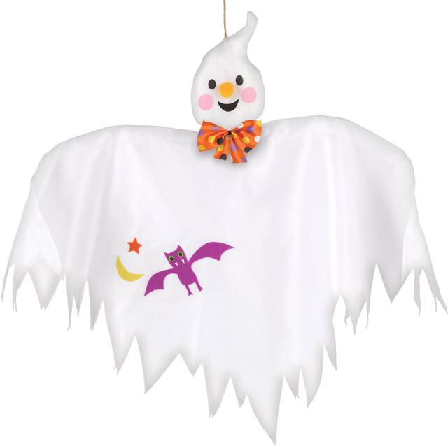 Ghost Mini Hanging Prop, White, 24-in, Indoor/Outdoor Decoration for Halloween Front_Flat