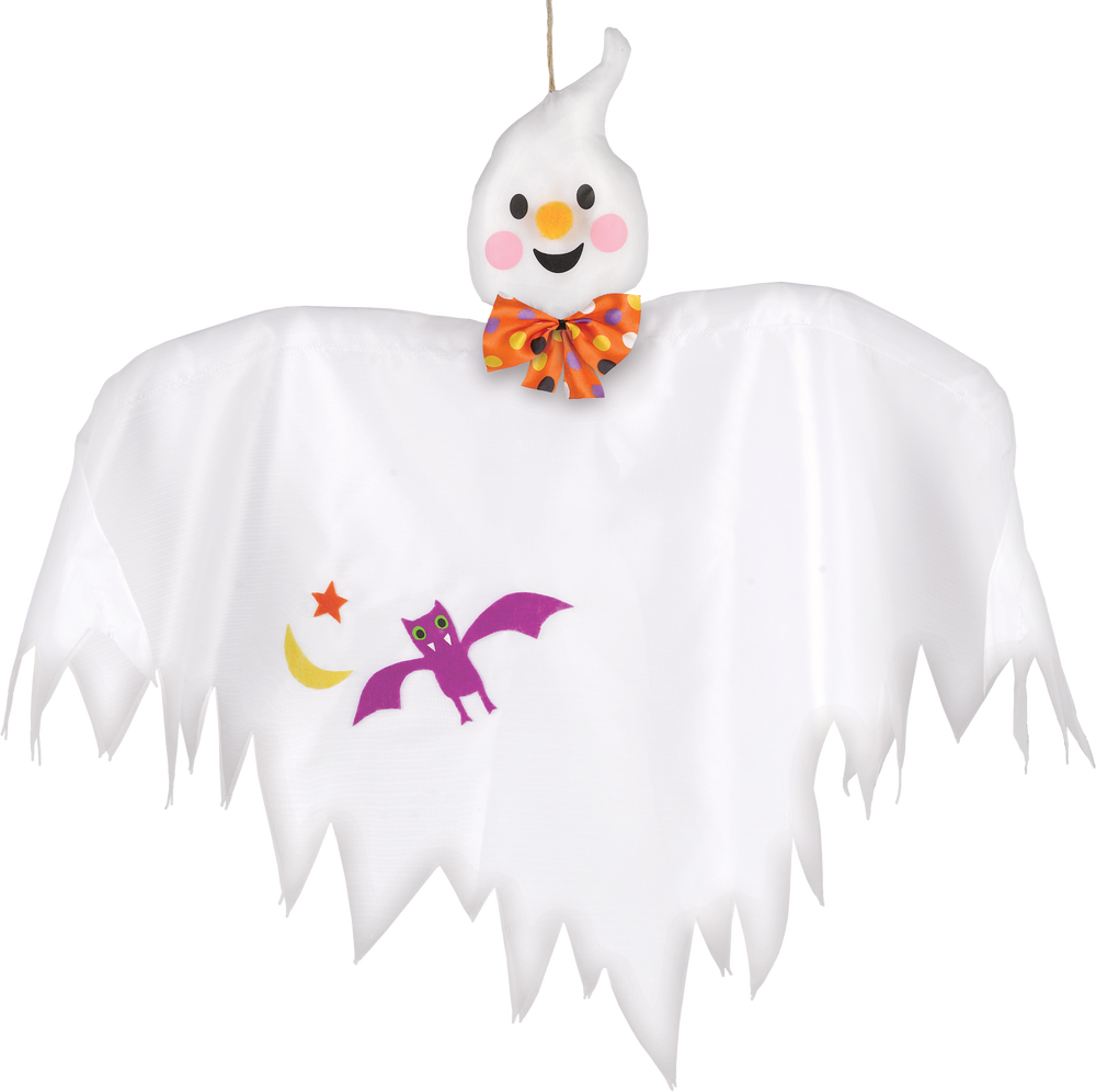 Ghost Mini Hanging Prop, White, 24in, Indoor/Outdoor Decoration for