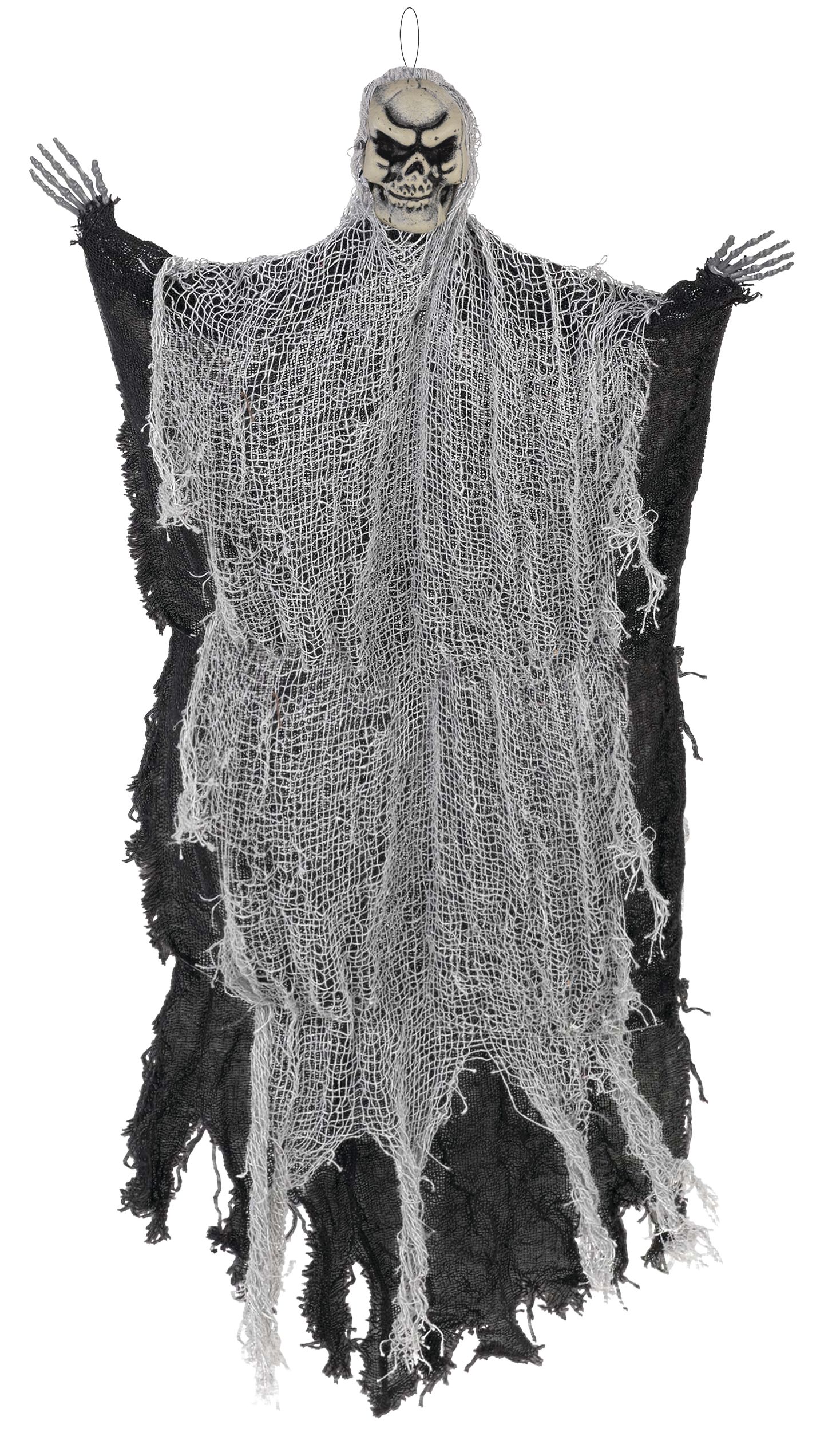 Grim Reaper Hanging Prop, Black/White, 24-in, Indoor/Outdoor Decoration for Halloween Front_Flat