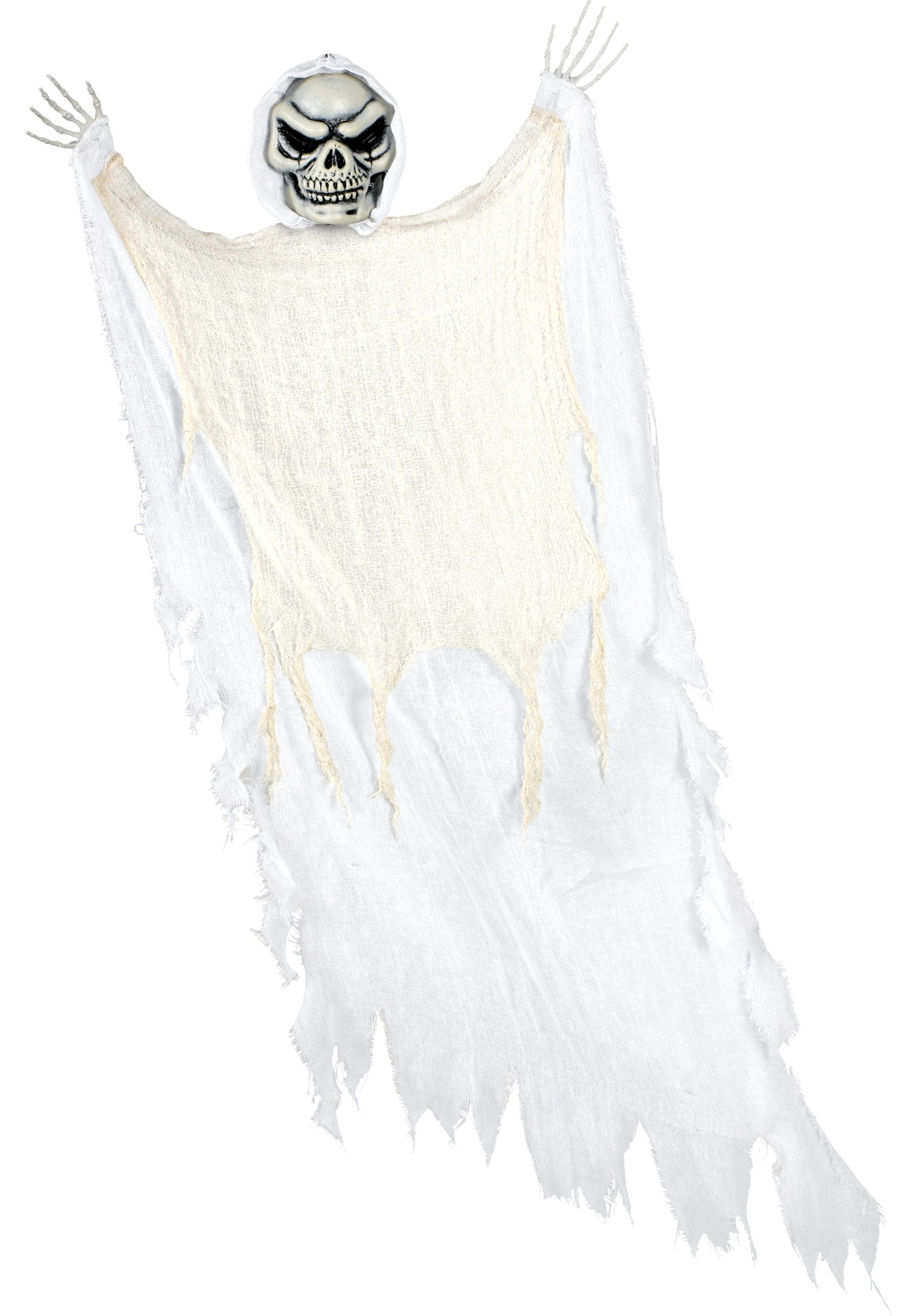 Grim Reaper Hanging Prop, White, 4-ft, Indoor/Outdoor Decoration Indoor/Outdoor Decoration for Halloween Front_Angled_Right