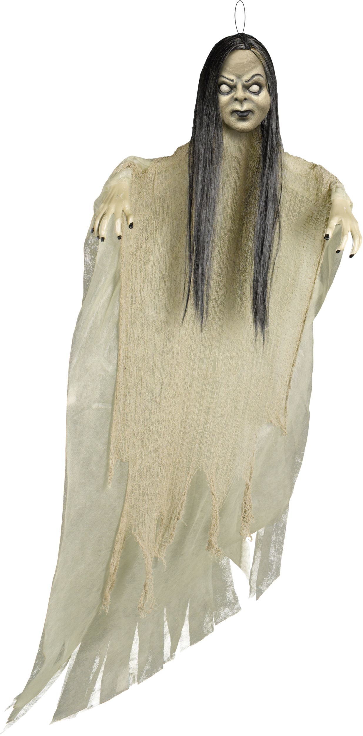 Creepy Girl Hanging Prop, White, 4-ft, Indoor/Outdoor Decoration for Halloween Front_Flat