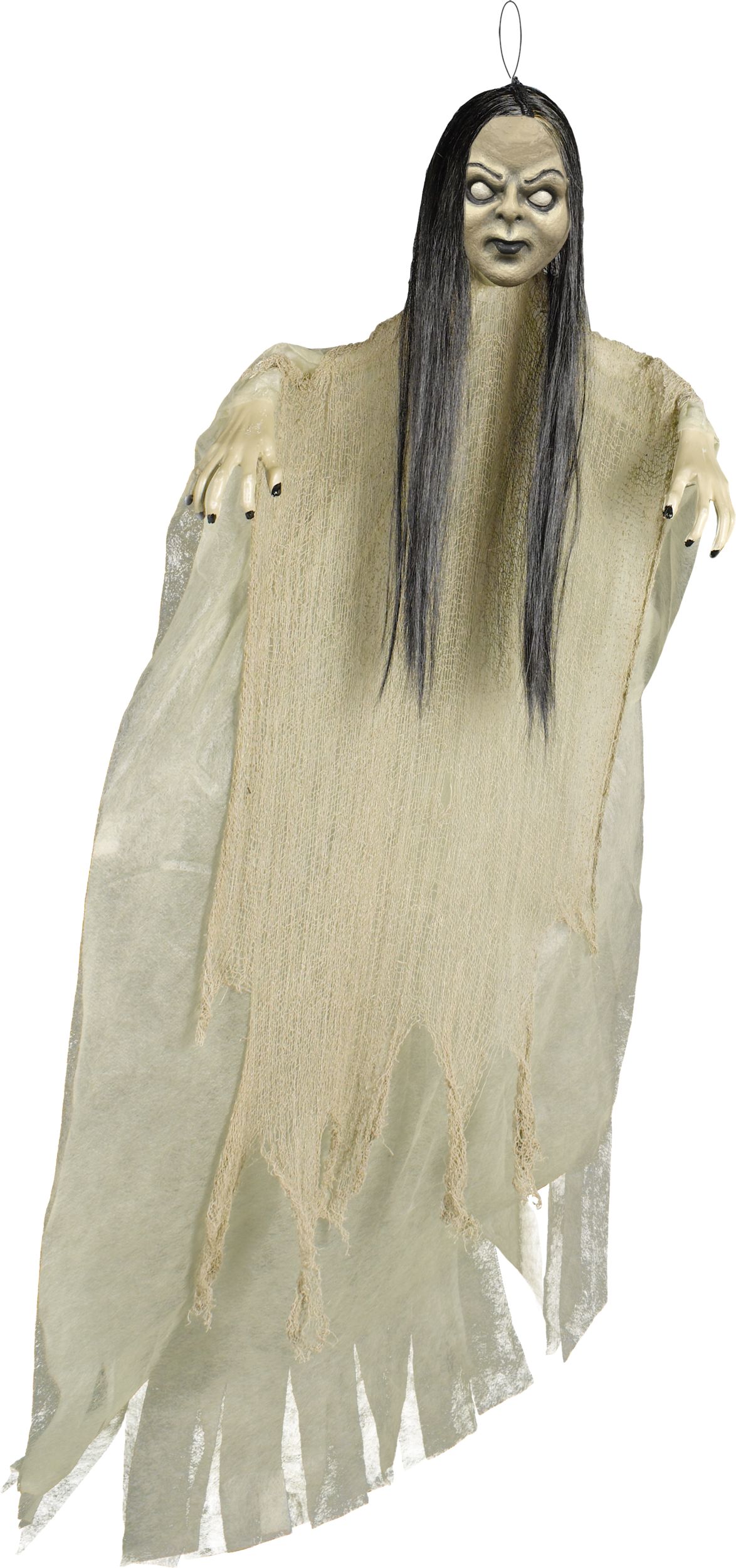 Creepy Girl Hanging Prop, White, 4-ft, Indoor/Outdoor Decoration for Halloween Front_Flat