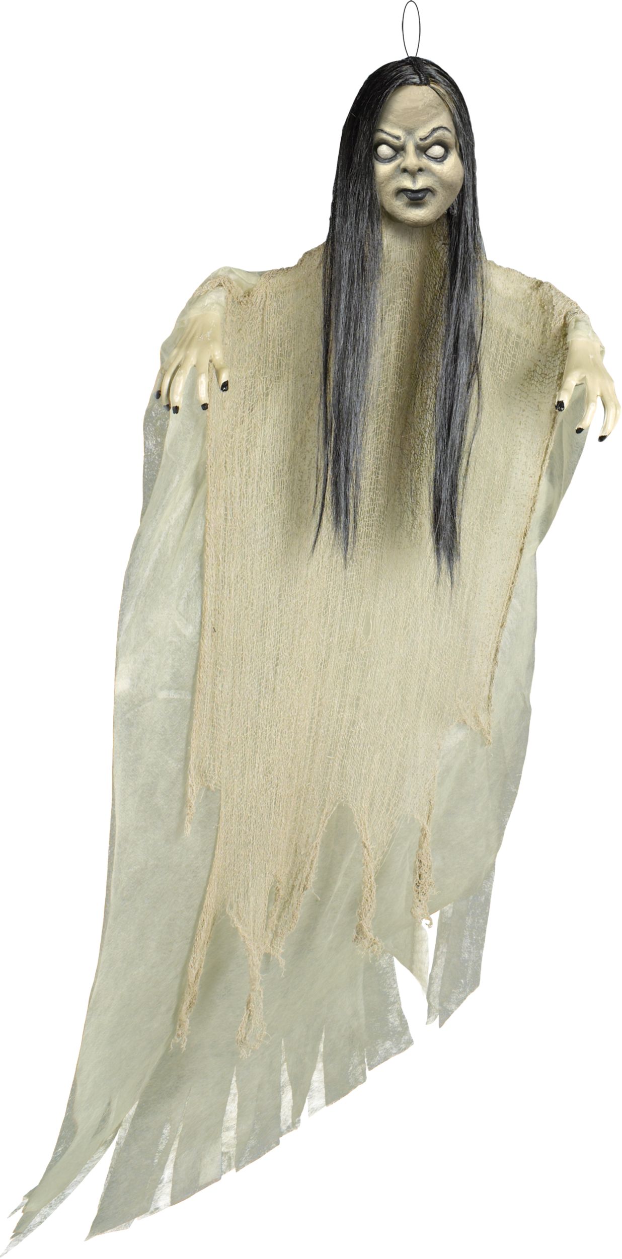 Creepy Girl Hanging Prop, White, 4-ft, Indoor/Outdoor Decoration for Halloween Front_Flat