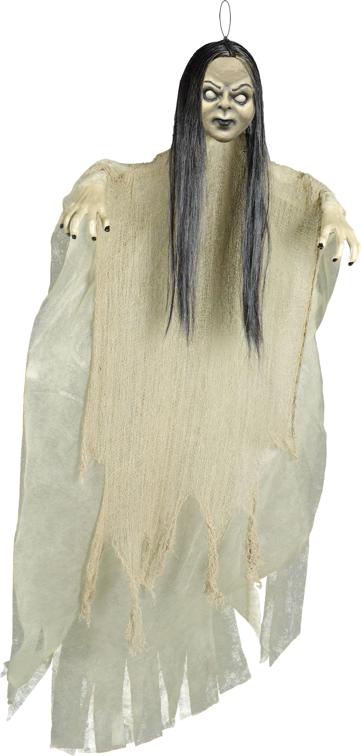 Creepy Girl Hanging Prop, White, 4-ft, Indoor/Outdoor Decoration for Halloween Front_Flat