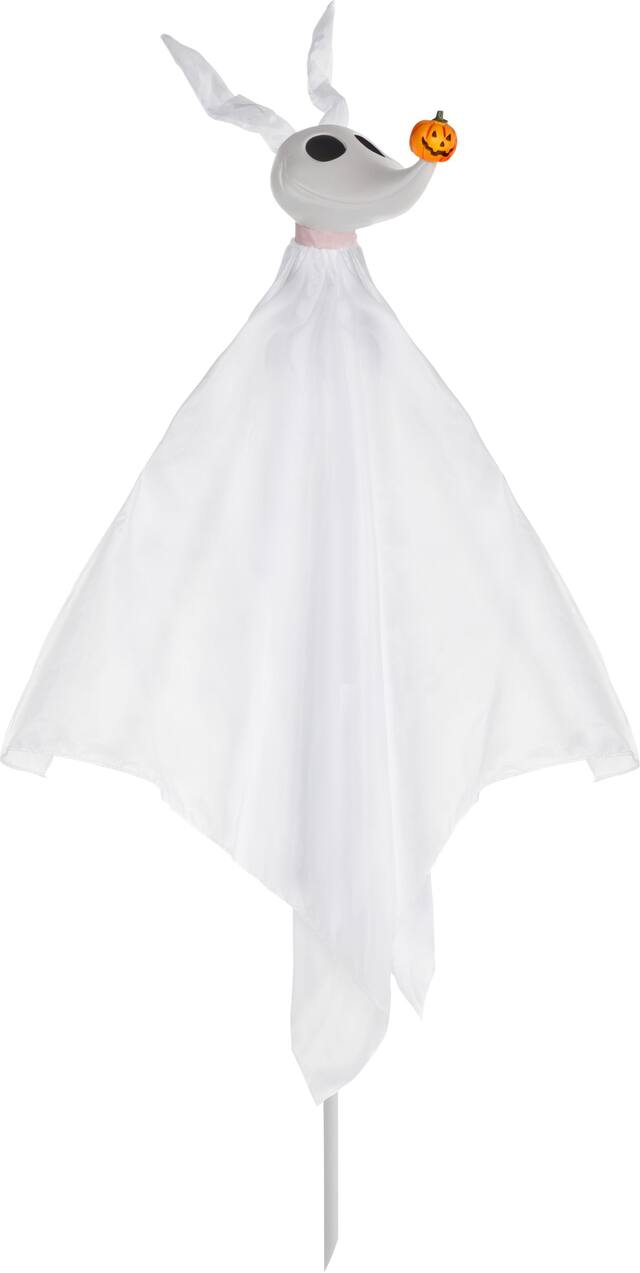 Disney The Nightmare Before Christmas Zero Light-Up Yard Stake, White, 24-in, Sound Activated, Outdoor Decoration for Halloween Front_Angled_Right