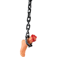 Hanging Foot on a Chain, Multi-Coloured, 19-in, Indoor/Outdoor Decoration for Halloween Front_Angled_Right