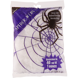 Stretchy Spider Web Prop, White, 1-oz, Indoor/Outdoor Decoration for Halloween
