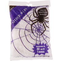 Toile d'araignée extensible, blanc, 1 oz, décoration d'intérieur et d'extérieur pour l'Halloween
