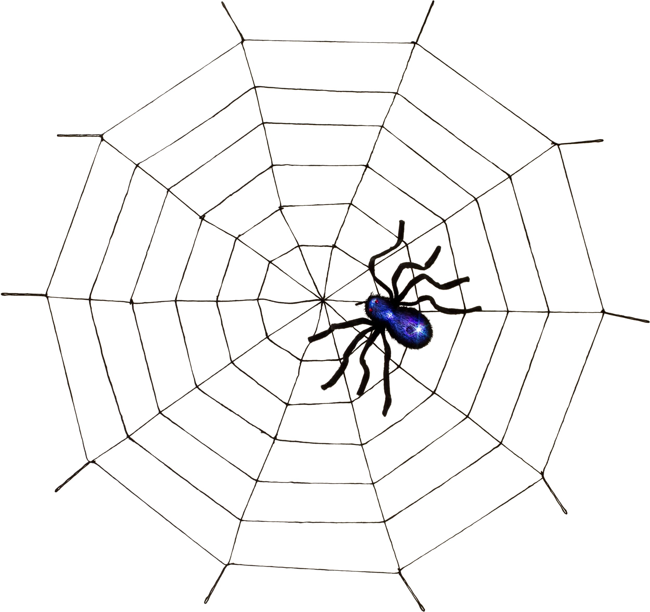 Giant Spider Web, Black/Blue, 5-ft, Indoor/Outdoor Decoration for Halloween