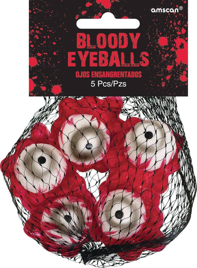 Yeux sanglants en plastique d'Halloween, paq. 5 Front_Flat