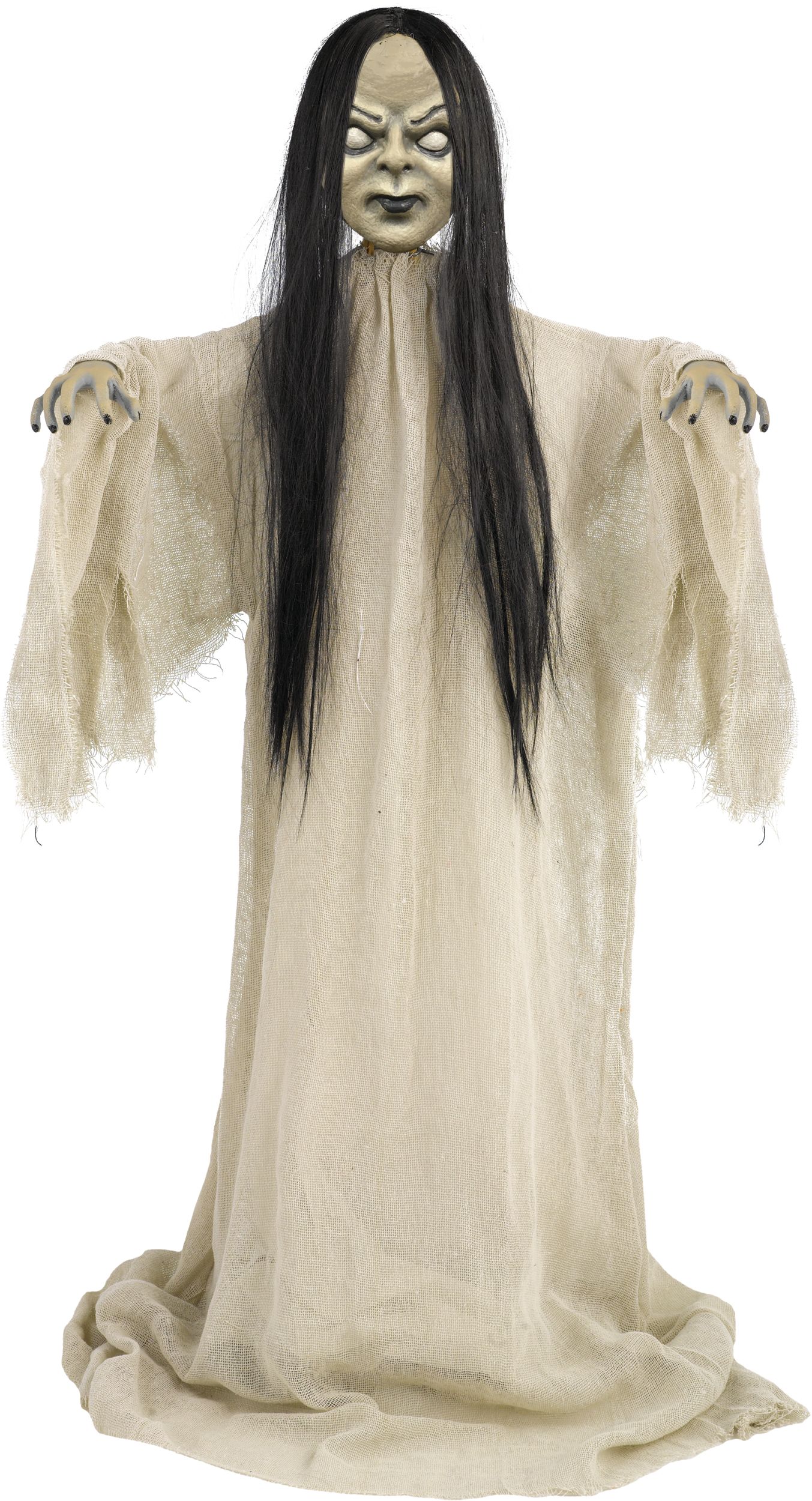 Creepy Girl Standing Doll Prop, White, 36-in, Indoor/Outdoor Decoration for Halloween Front_Flat