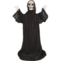 Grim Reaper Standing Character Prop, Black/White, 36-in, Indoor/Outdoor Decoration for Halloween Front_Flat
