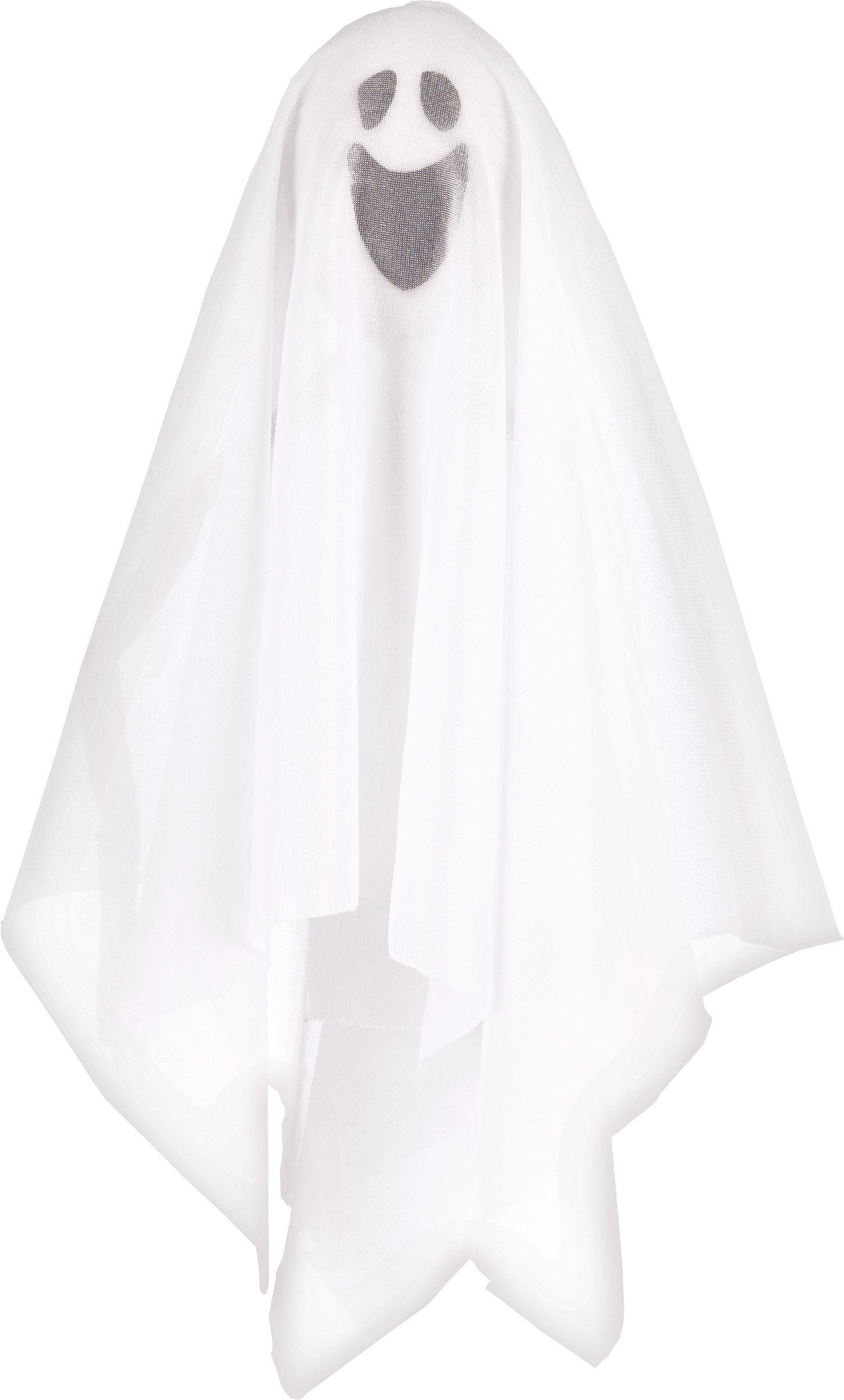Ghost Hanging Happy Prop, White, 17-in, Indoor/Outdoor Decoration for Halloween Front_Flat