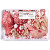 Meat Market Organ Props, Tan/Red, 8.5-in, 12-pk, Indoor/Outdoor Decoration for Halloween Overhead_Flat