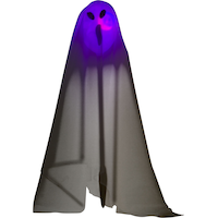 Ghost Light-Up Yard Stake, White/Purple, 15-in, 3-pk, Indoor/Outdoor Decoration for Halloween Front_Flat