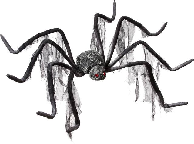 Spider Poseable Prop, Black, 35-in, Indoor/Outdoor Decoration for Halloween Front_Angled_Right
