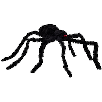 Accessoire d'araignée articulée pelucheuse, noir, 28 po, décoration intérieure/extérieure pour l'Halloween Front_Angled_Right