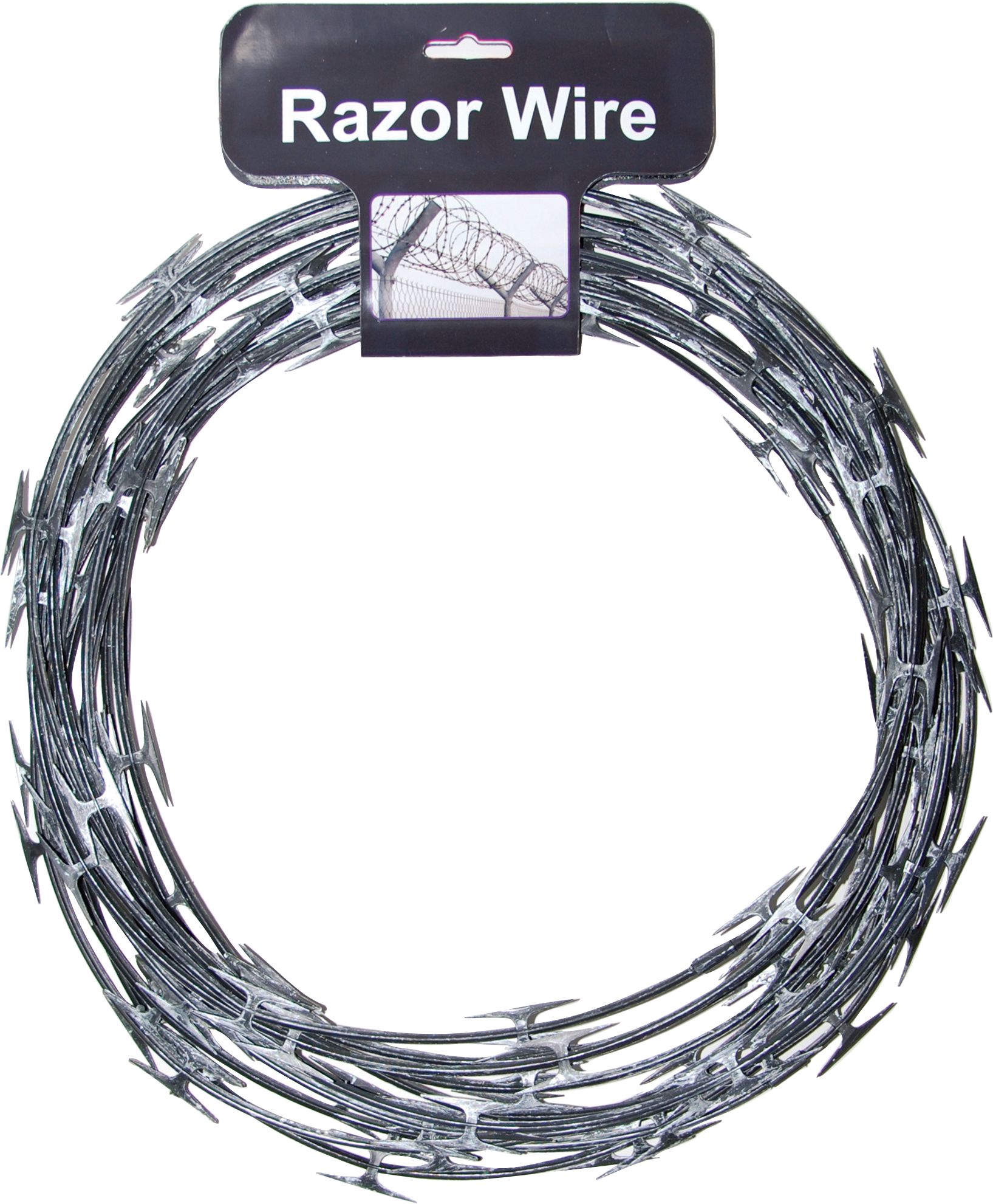 Plastic Barbed Razor Wire, Silver, 40-in, 5-pk, Indoor/Outdoor Decoration for Halloween Front_Flat