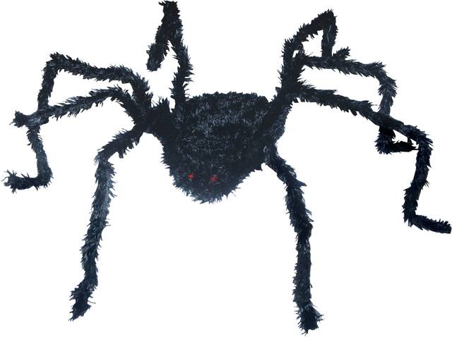 Spider Light-Up Hairy Poseable Prob, Black, 4-in, Indoor/Outdoor Decoration for Halloween Front_Flat