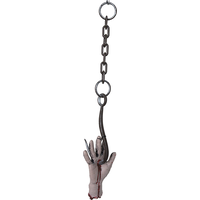 Bloody Meat Hook Severed Hand Hanging Prop, Grey, 25-in, Indoor/Outdoor Decoration for Halloween Composite_or_Mixed
