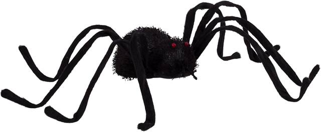 Spider Light-Up Prop with Batteries, Black Colour Changing, 16-in, Indoor/Outdoor Decoration for Halloween Front_Angled_Right