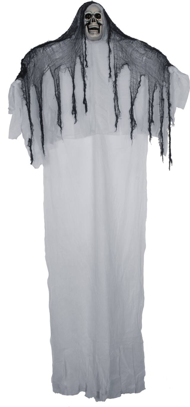 Haunting Grim Reaper Giant Hanging Prop, White, 9-ft, Indoor/Outdoor Decoration for Halloween Front_Flat