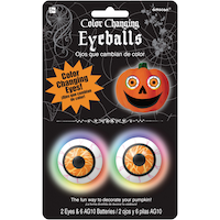Yeux de citrouille lumineux avec piles, couleurs changeantes, 5 po, décoration intérieure/extérieure pour l'Halloween Front_Flat