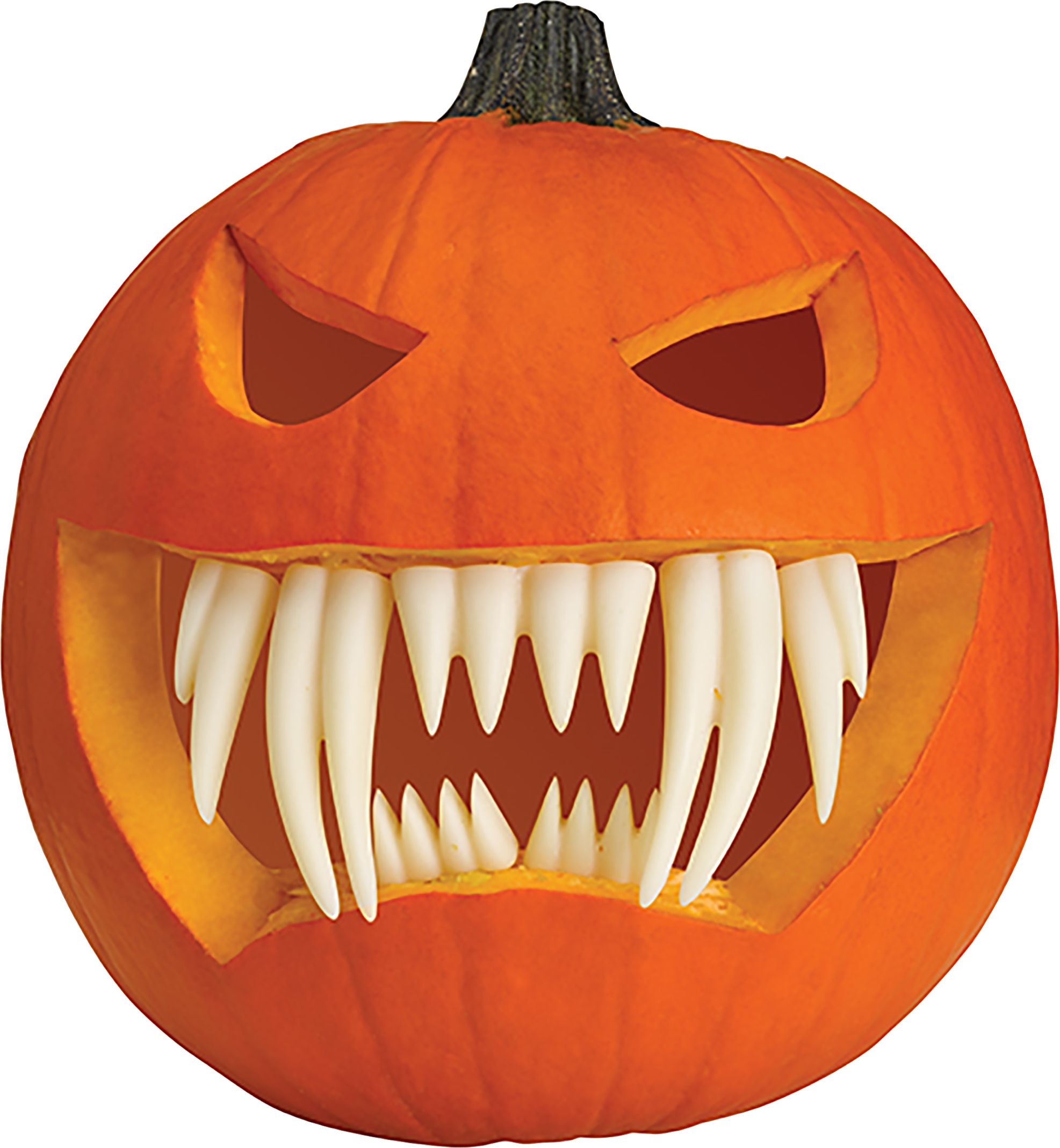 Glow-In-The-Dark Pumpkin Buck Teeth, White, 1-in, 7-pk, Indoor/Outdoor Decoration for Halloween Front_Flat