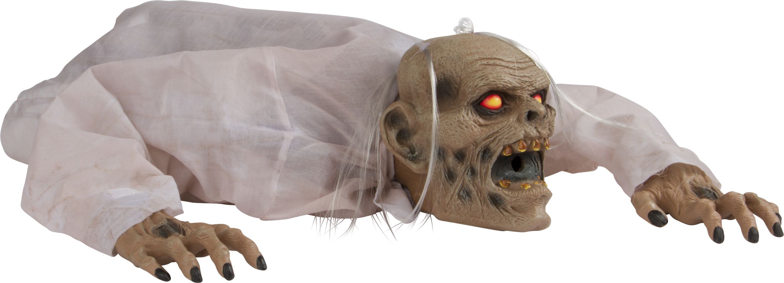 Graveyard Ghoul Fog Machine Cover, White, 9-in, Indoor/Outdoor Decoration for Halloween Front_Angled_Right