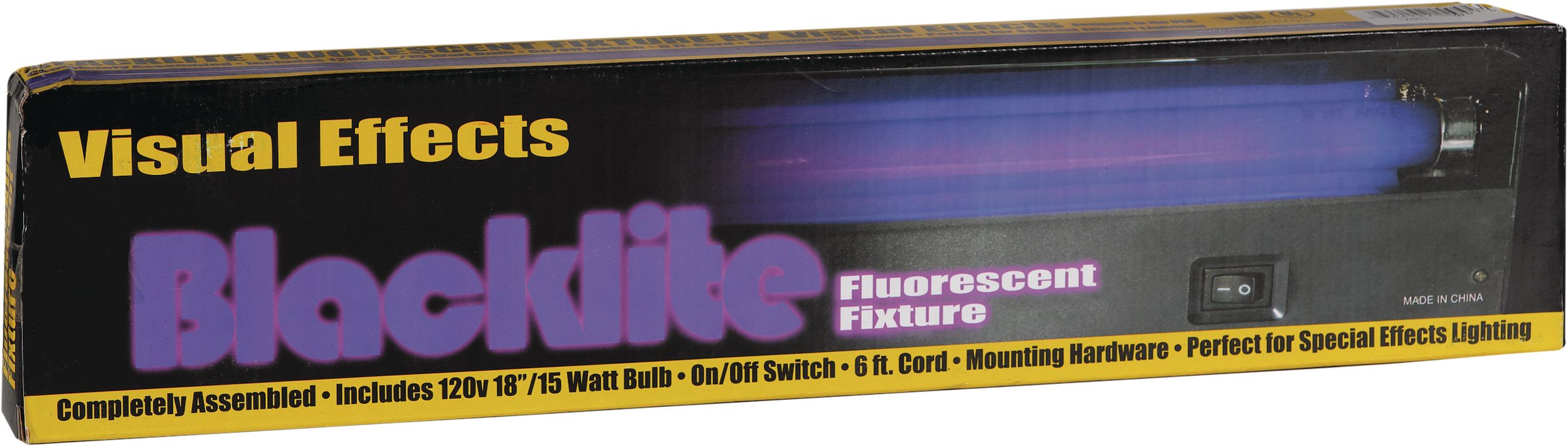 LED UV Blacklight Fixture Black, 18-in, Indoor/Outdoor Decoration for Halloween Front_Angled_Right