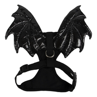 Costume d'Halloween, harnais pour chien avec ailes de chauve-souris noires et brillantes Mission Pets