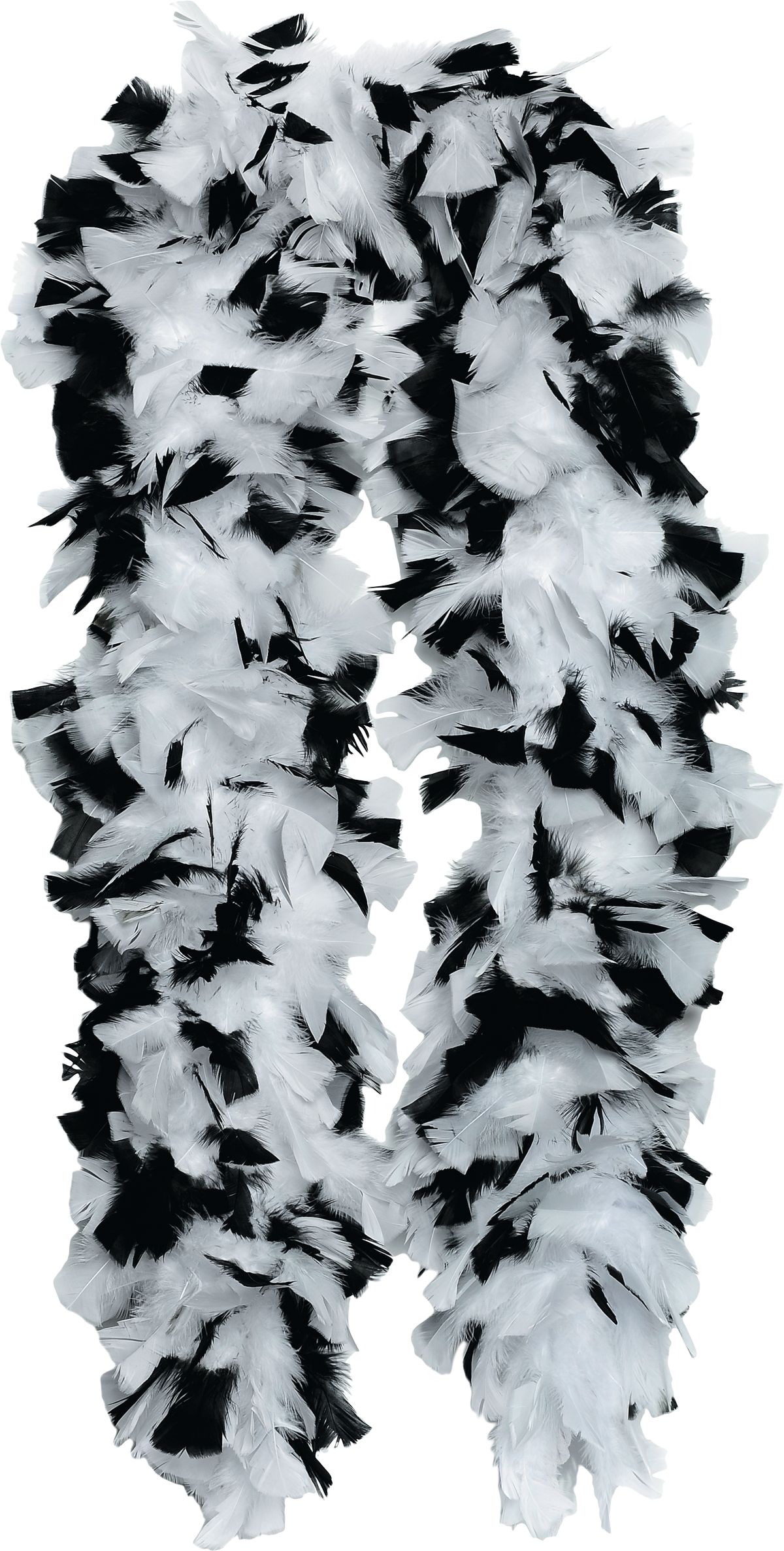 Boa en plumes de burlesque, blanc/noir, 72 po, accessoire de costume à  porter pour l'Halloween